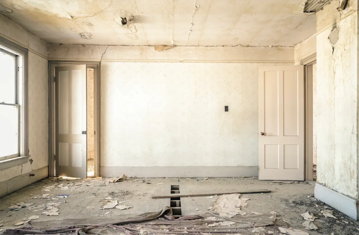 Waste disposal crew managing a cleanout project in Air Force Academy